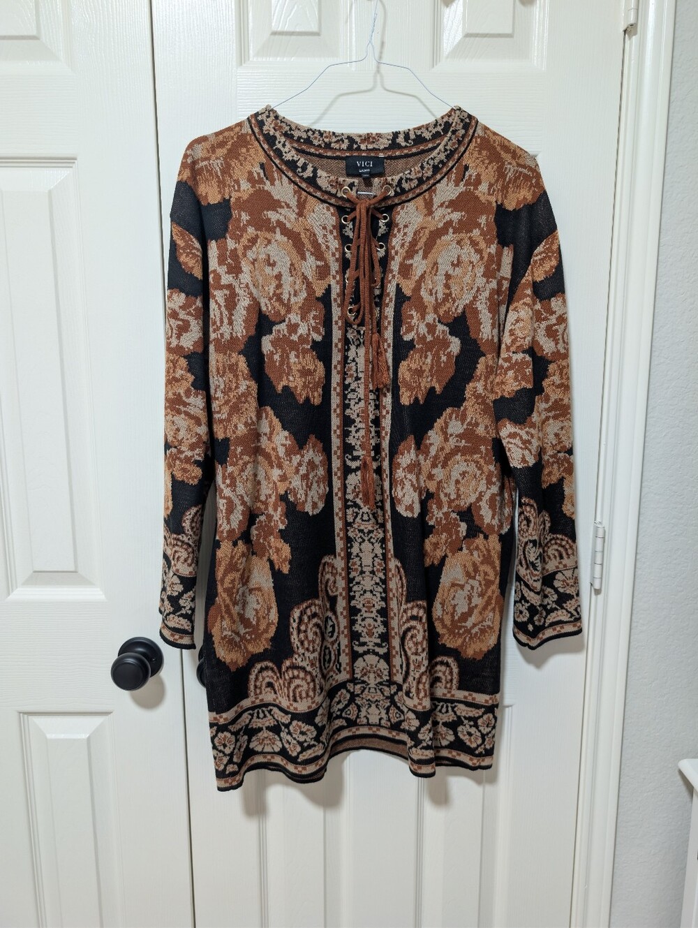 Vici Black/Brown Sweater Dress